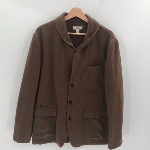 J. Crew Wallace & Barnes Wool Chore Jacket Shawl Collar Brown 42R